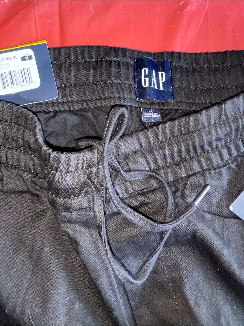 Gap Men’s Joggers Medium Black Drawstring Elastic Waist Casual Lounge NWT